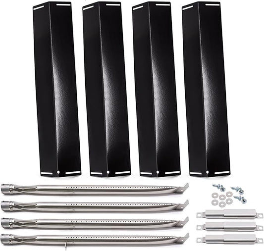 Replacement Parts for Charbroil 463211514 463211513 463211512 463211516 463211511 Classic 4 Burner Grills, 3 PCS Carry Over Tubes Carryover Tubes, 4 PCS Heat Tents Heat Shields, 4 Burners