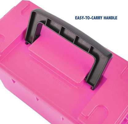 Sheffield Ammo Box Made in USA, Stackable Lockable Ammo Storage Box, Pink | Lockable Storage Box, Water and Dust Resistant Dry Box, Secures Hunting Gear, Gun Accessories, Supplies, and Bullets