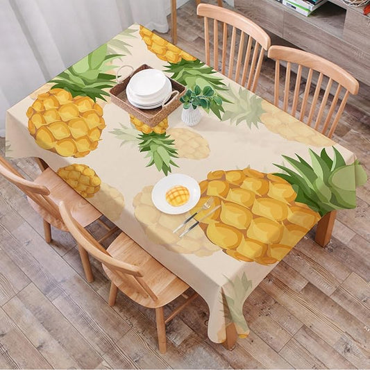 Rectangle Table Cloth,Pineapple Seamless Pattern Tablecloths Stain Resistance Water Repellent Washable Table Cover Decor for Home Kitchen Dining Party Patio Indoor and Outdoor 60"x 84"