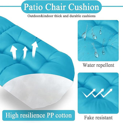 Adirondack Chair Cushion, Outdoor Patio Furniture Seat Pad, Waterproof | Waterproof cover with straps, PP cotton, high back thick seat pad for adirondack rocking chair indoor outdoor porch 44x19x4