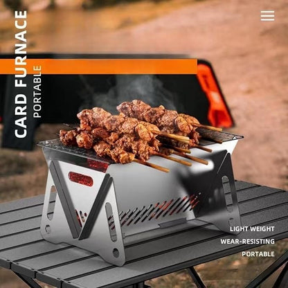 Mini BBQ Grill, Portable Charcoal Grill, Small Barbecue Grill suitable for1-2 people Camping Patio Outdoor, Table Top Folding Grills, Roast Stove for Beach, Backpacking, Hiking, Traveling