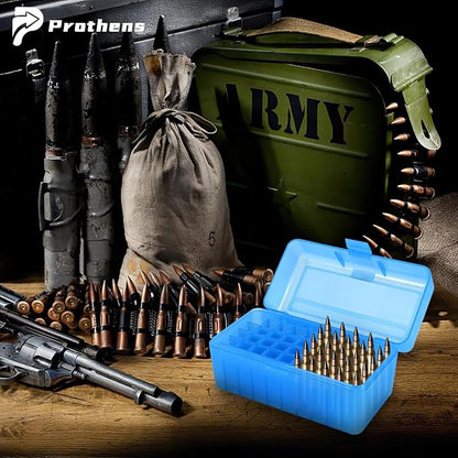 50 Round Rifle Ammo Can | Durable Plastic Ammo Storage Box with Lock | Waterproof Box, Bullet & Tool Organizer for Travel & Range | Secure Locking Ammo Container