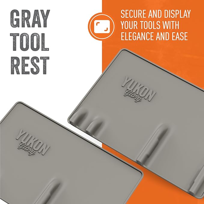 Yukon Glory Grey Silicone Grill Utensil Rest, Heat-Resistant BBQ Utensil Holder Mat, Non-Stick, Dishwasher Safe