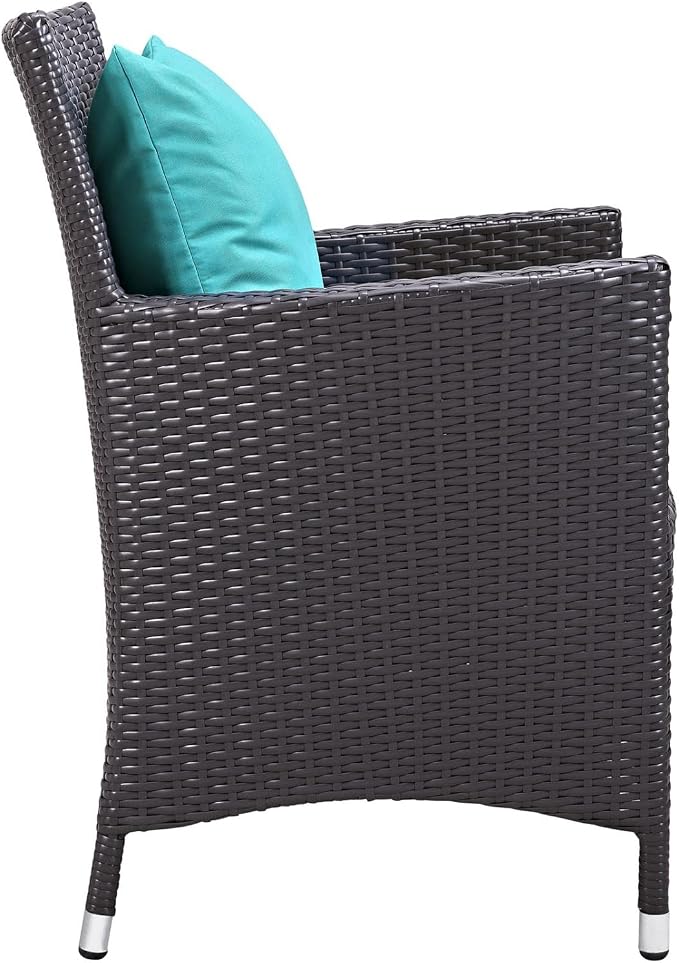 Modway Convene Collection 11-Piece Outdoor Patio Dining Set in Espresso Turquoise