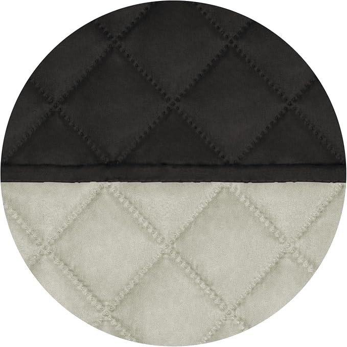 PureFit Reversible Quilted Couch Covers for Dogs Loveseat Sofa Cover 54" | Black/Beige, Water Resistant Couch Protector, Washable Pet Couch Cover with Non Slip and Elastic Straps For Kids