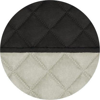 PureFit Reversible Quilted Couch Covers for Dogs Loveseat Sofa Cover 54" | Black/Beige, Water Resistant Couch Protector, Washable Pet Couch Cover with Non Slip and Elastic Straps For Kids
