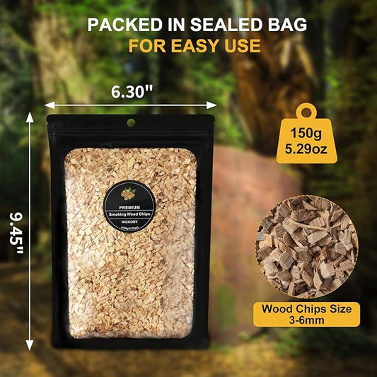 Smoking Wood Chips with 6 Flavors,Wood Chips for Smoker Cocktails Whiskey Smoking Gun,Including Cherry, Apple, Hickory, Pear, Mesquite, Oak,5.29oz/Bag