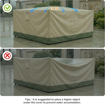 BPS Patio Furniture Cover for Outdoor Table and Chairs, 600D Waterproof and Anti-UV Patio Sectional Set Cover for Outside General Purpose Furniture, 92''L x 92''W x 32''H