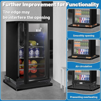 Nefish Mini Fridge Stand with 23.6" x 23.6" x 0.8" Silicone Drip Tray with Raised Edge Mini Refrigerator Stand with Mat Portable Washer and Dryer Pedestal