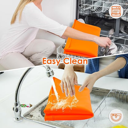 Silicone Griddle Mat Cover for Blackstone,All-Encompassing Coverage Heavy Duty Food Grade Silicone Grill Mat Cover, Nice Choice for Blackstone Griddle Protective Accessories (Orange-36inch)