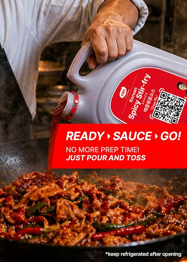 TBK THEBORN Gochujang Sauce, Korean Spicy Stir-Fry Cooking Sauce 3.1kg | Versatile gochujang cooking sauce with a bold spicy finish for stir-fries, noodles, rice bowls, meat and vegetables