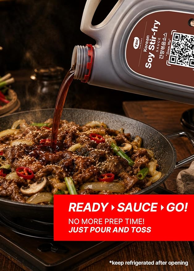 TBK THEBORN K-Teriyaki, Korean Soy Stir-Fry Sauce, Soy Garlic Flavor 3.1kg | Sweet and savory soy garlic cooking sauce for stir-frying beef, chicken, pork, noodles and vegetables