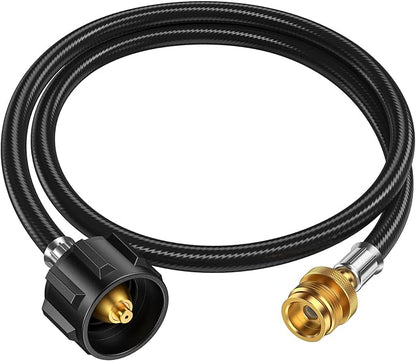 4ft Propane Hose Adapter 1lb to 20lb，Propane Adapter 20lb to 1lb Converter, Propane Tank Adapter Hose 20 lb to 1 lb for Weber Q Grill/Coleman Stove/Blackstone Griddle/Buddy Heater/Weber Traveler