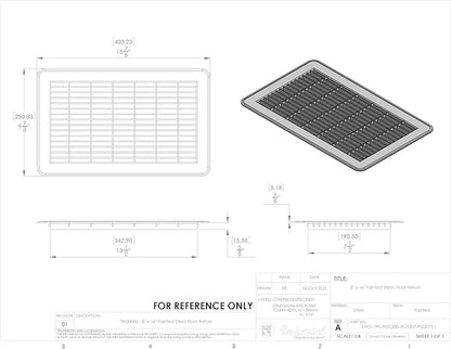 Imperial RG1199 Heavy Gauge Floor Return Air Grille, 8 x 14-Inch, Brown, 1-Pack