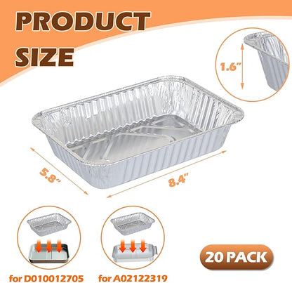 Grease Tray Liners for Monument Gas Grill Replacement Parts, Disposable Grease Box Liner for Most Monument Gas Grills Drip Pan Accessories, for‎ Monument 35633 24367 13892 Aluminum Foil Liner, 20 Pack