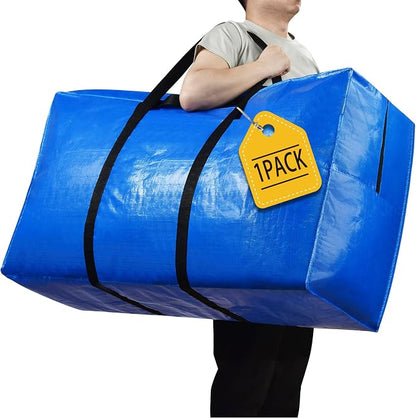 Extra Large Storage Bags, 155 Gallon XXL Jumbo Large Moving Bags Heavy Duty | 1 PACK Clothes Storage Totes Bins Moving Boxes Supplies, Foldable Travel Duffle Bag, Christmas Tree Bag, 60x30x20 inch