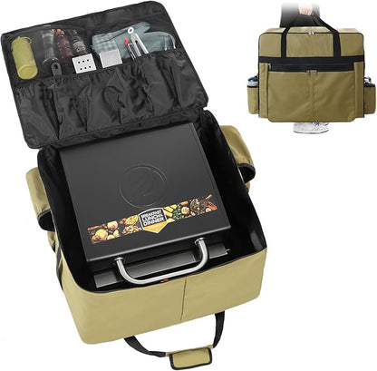 Extra Large 1200D Heavy-Duty Griddle Carry Bag for Blackstone 17" & 22" Griddles with Hood & Stand, Reinforced Waterproof Storage Tote with Multiple Pockets & Compartments for Grill Accessories