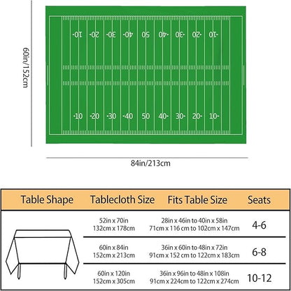 TKS MITLAN American Football Field Tablecloth 60x84 Inch Rectangular Green Lawn Sport Football Field Oblong Table Cloth Kitchen Table Decorations for Home Dinner Party