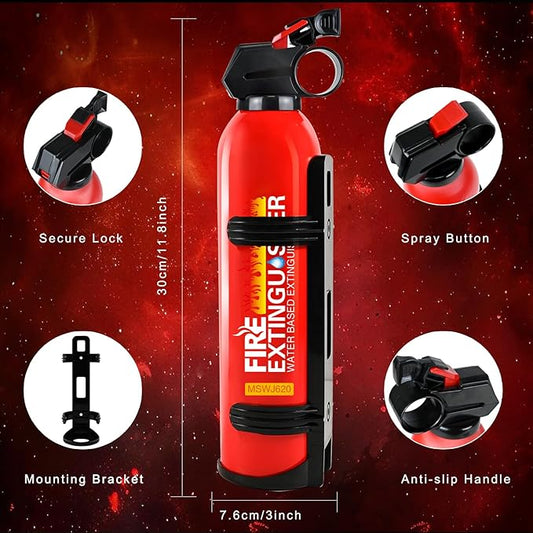 Fire Extinguisher for Home with Wall Mount - 2 Pack Upgraded 8-in-1 Portable Fire Extinguisher for Car Vehicle Boat House Kitchen, Water-Based Fire Extinguisher for A, B, C, K Fire