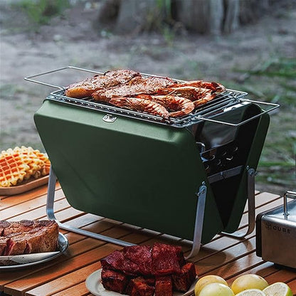 Portable Charcoal Grill Small Household BBQ Grill Outdoor Barbecue Grill Folding Camping Grill Stainless Steel Barbecue Stove for Camping BBQ, Tailgating, Park Parties,A-1