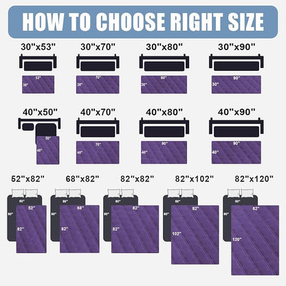 Smiry Waterproof Reversible Pet Couch Covers for Dogs | Pet Friendly, Soft Fabric, Washable Sofa Furniture Protector for Dogs Cat Kids, Checkered (52"x82", Purple/Purple)