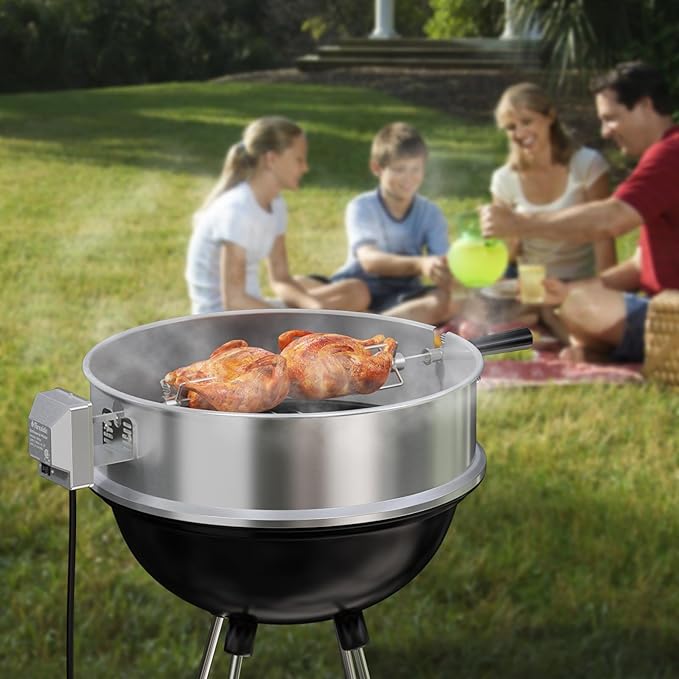TURBRO Universal Stainless Steel Grill Rotisserie Motor, Heavy Duty 4W Replacement Motor with Waterproof On/Off Switch - Supports up to 40 lbs - CSA Certified - for Outdoor BBQ and Gatherings