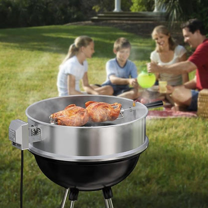 TURBRO Universal Stainless Steel Grill Rotisserie Motor, Heavy Duty 4W Replacement Motor with Waterproof On/Off Switch - Supports up to 40 lbs - CSA Certified - for Outdoor BBQ and Gatherings