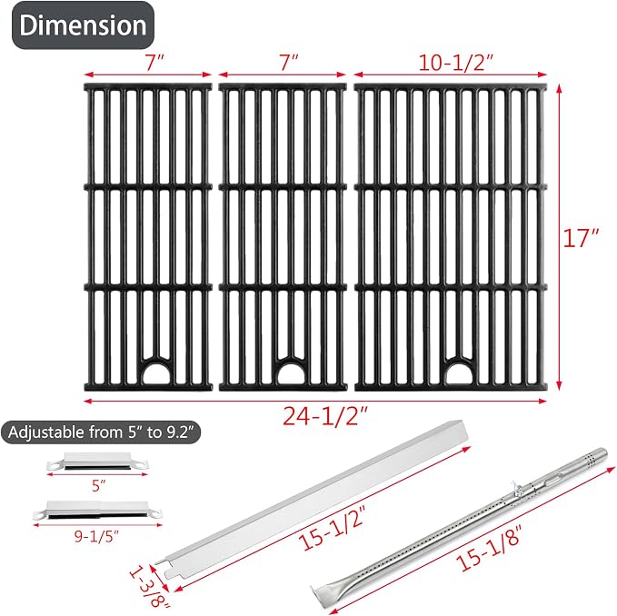 463365021 Replacement Parts Grill Grates Heat Tent for Charbroil Performance 4 Burner Grill Parts 463351021 463365522 463350722 463352521 Char Broil G325-0002-W1Heat Plates G426-0005-W1 Cooking Grates