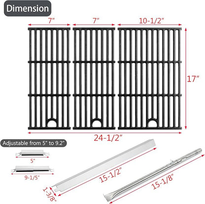 463365021 Replacement Parts Grill Grates Heat Tent for Charbroil Performance 4 Burner Grill Parts 463351021 463365522 463350722 463352521 Char Broil G325-0002-W1Heat Plates G426-0005-W1 Cooking Grates