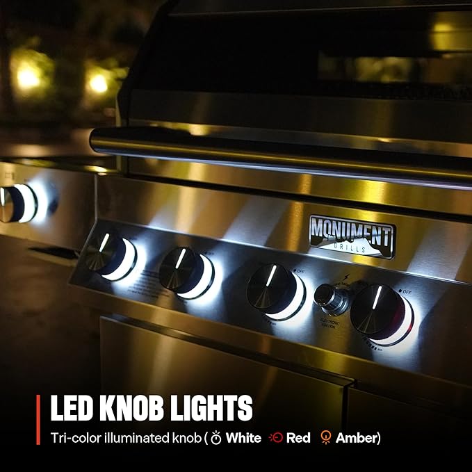 Monument Grills Denali Series, 6-Burner Convertible Natural Gas Smart bbq Grill Stainless Steel Denali 605 with Conversion Kit