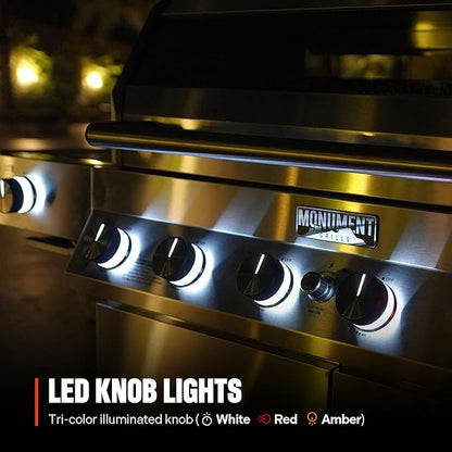 Monument Grills Denali Series, 6-Burner Convertible Natural Gas Smart bbq Grill Stainless Steel Denali 605 with Conversion Kit