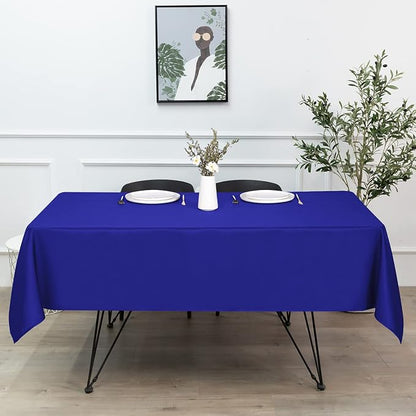 sancua Rectangle Tablecloth - 70 x 120 Inch - Stain and Wrinkle Resistant Washable Polyester Table Cloth, Decorative Fabric Table Cover for Dining Tables, Buffet Parties and Camping, Royal Blue