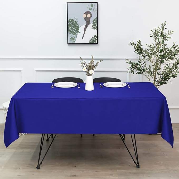sancua Square Tablecloth - 70 x 70 Inch - Stain and Wrinkle Resistant Washable Polyester Table Cloth, Decorative Fabric Table Cover for Dining Tables, Buffet Parties and Camping, Royal Blue