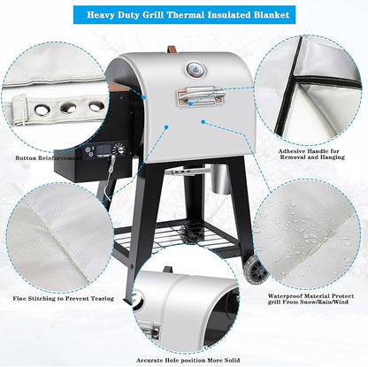 Grill Thermal Insulated Blanket for Pit Boss Lexington 540 Wood Pellet Grill, Insulation Blanket for Pit Boss Sportsman 500, Navigator 540/500/550 PB500NX PB500SP PB550G Grill Smoker Blanket