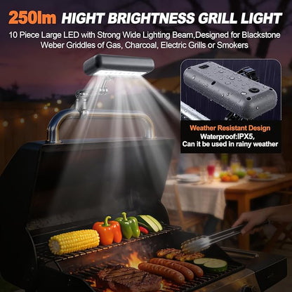 BBQ Grill Light for Blackstone Griddle and Weber Grill, Automatic On/Off BBQ Light, Blackstone Griddle Accessories, LED BBQ Grilling Accessories for Outdoor Grill, Gifts for Men Dad (1, Rectangular)