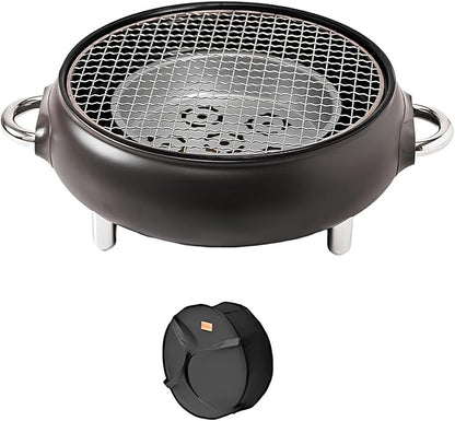 Mini Portable Barbecue Grill, Outdoor BBQ Grill Korean Style Charcoal Grill, Easy to Assemble and Clean, A Variety of Packages Available(Dark Gray,B)