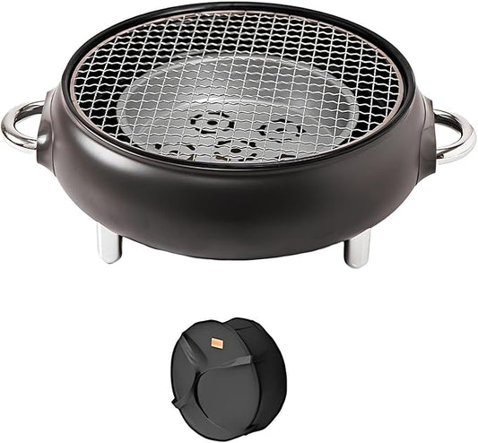 Mini Portable Barbecue Grill, Outdoor BBQ Grill Korean Style Charcoal Grill, Easy to Assemble and Clean, A Variety of Packages Available(Dark Gray,B)