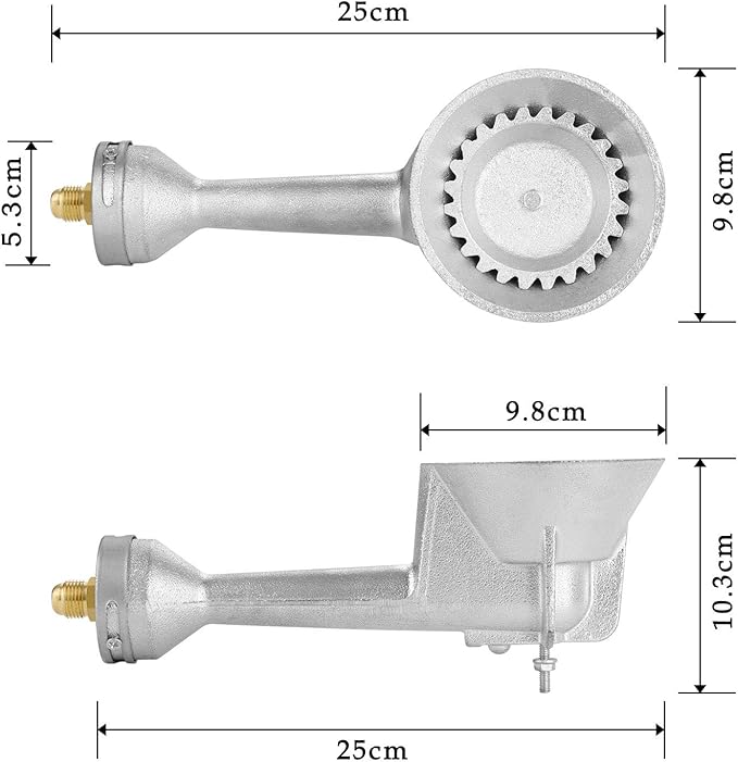 WADEO High Pressure Cast-Iron Propane Burner Head with Brass Fitting for Turkey Fryer Burners