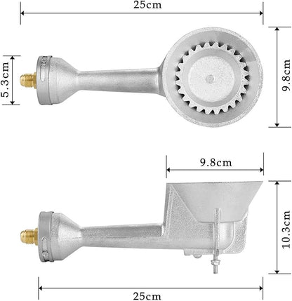 WADEO High Pressure Cast-Iron Propane Burner Head with Brass Fitting for Turkey Fryer Burners