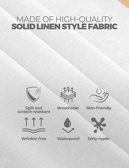 Decorelia Faux Linen White Table Cloths for 4 Ft Rectangle Tables-6 Pack, Washable Polyester Rustic Fabric Faux Linen Table Cloth Cover for Wedding,Outdoor,Events, Party,Banquet, Dining, 60x84 Inch