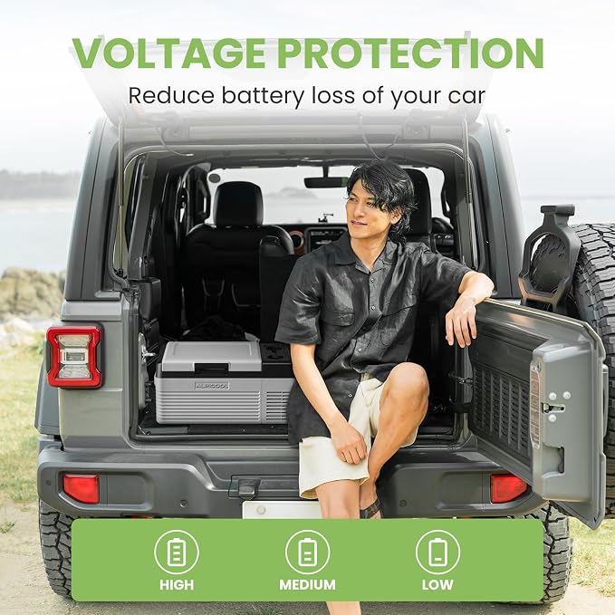 Alpicool Car Refrigerator 12 Volt Portable Car Fridge 16 Quart（15 L Electric Cooler with AC/DC，Car Refrigerator Freezer for Truck Van RV Camper SUV, Camping Boat Travel，-4~68°F
