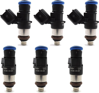 HiSport Fuel Injectors 0280158091 6PCS Compatible with FORD LINCOLN MAZDA 3.5L 3.7L V6 2007-2011 Replacement FJ1000 67606 7T4E-C5A 7T4Z-9F593-CA 0280158077
