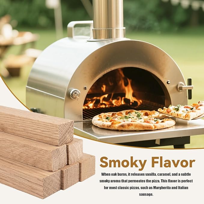 Pizza Oven Wood 19 Lbs Kiln-Dried Oak 6 Inch Mini Barkless Cooking Logs for Ovens, Grills & Smokers, Fits Ooni, Gozney, Solo Stove, for Camping, Fire Pits & Bonfires