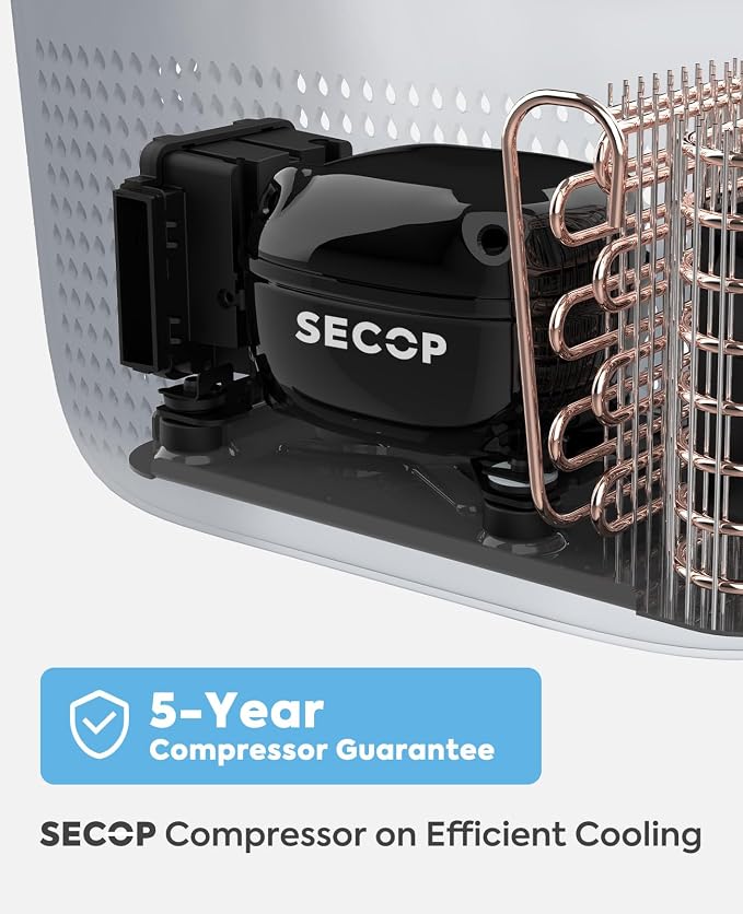 ICECO GO20 Dual Zone 12V Refrigerator, Portable Fridge Freezer with SECOP Compressor, DC 12/24V, AC 100-240V, 0℉ to 50℉, Electric Cooler for Truck, RV, SUV, Outdoor, Driving, 21 Quart, Gray