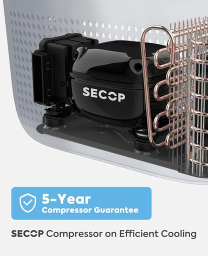 ICECO GO20 Dual Zone 12V Refrigerator, Portable Fridge Freezer with SECOP Compressor, DC 12/24V, AC 100-240V, 0℉ to 50℉, Electric Cooler for Truck, RV, SUV, Outdoor, Driving, 21 Quart, Gray