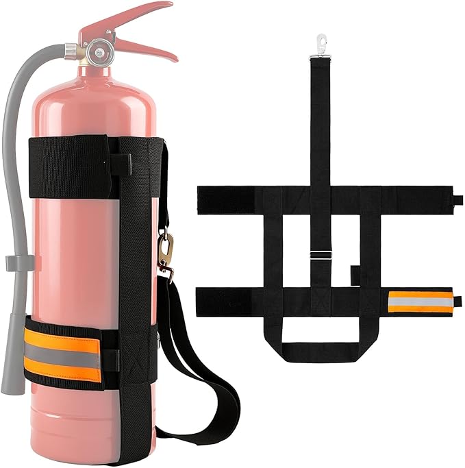 Shyyween 1 Pcs Adjustable Fire Extinguisher Carrying Strap Firefighter Gear Water Can Extinguisher Strap High-strength Nylon Webbing with Metal Buckle for Fire Safety (Orange)