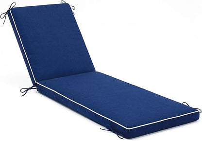 Chaise Lounge Cushions Outdoor, 80 x 26 Inch Water & Fade-Resistant Patio Furniture Lounge Cushion, Beach Umbrella Lounger Chair Replacement Cushion with Removable Cover Pad, Navy Blue