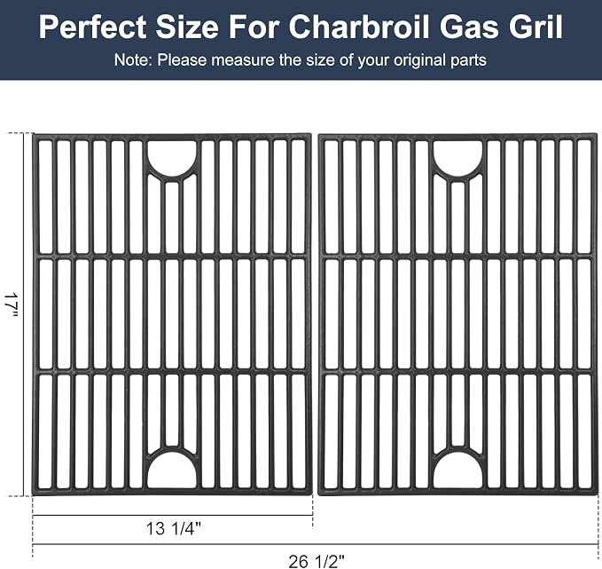 Criditpid Grill Replacement Parts for Charbroil 463241113 463449914 Gas Grill, Heat Plate Shields, Crossover Tubes, Igniters, Burner Tube & Cooking Grates for CharBroil Commercial 4-Burner Gas Grills