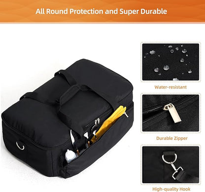 NOELIFE Portable Grill Carry Bag for Royal Gourmet PD1301R/ PD1301S Tabletop Grill, 24 Inch 3-Burner Flat Top Griddle Carry Case, Outdoor Water-Resistant Camping Griddle Accessories, Black (Bag Only)
