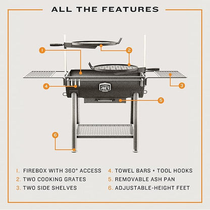 Oklahoma Joe's Firecraft Series Modular Open Fire Barrel Charcoal Grill with 480 sq. in. Cooking Area in Black